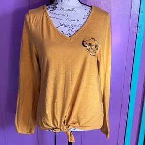 Disney Yellow Long Sleeve Top with Lion Graphic
